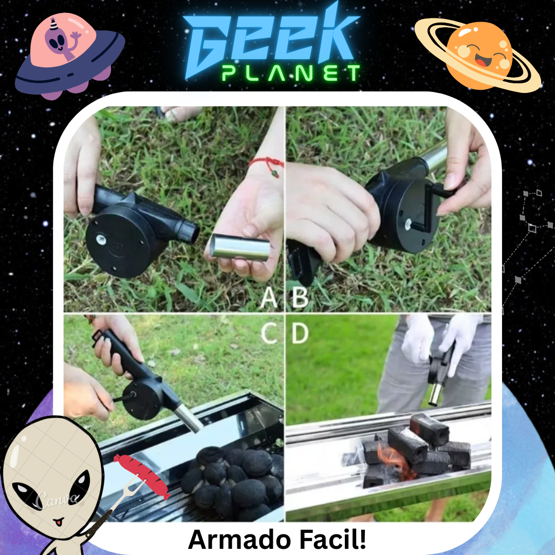TURBO ASADO - Soplador Avivador De Fuego Manual