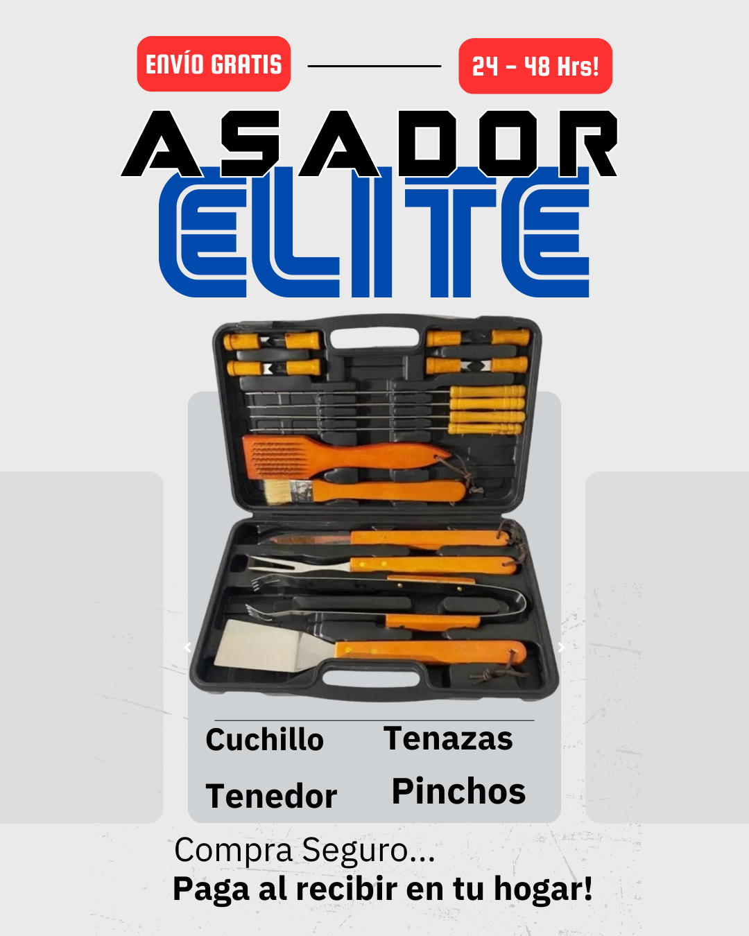 ASADOR ELITE - Maleta Set Parrilleros Asado 18 Piezas