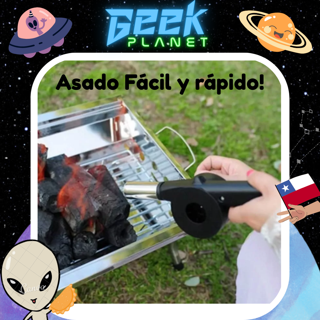 TURBO ASADO - Soplador Avivador De Fuego Manual